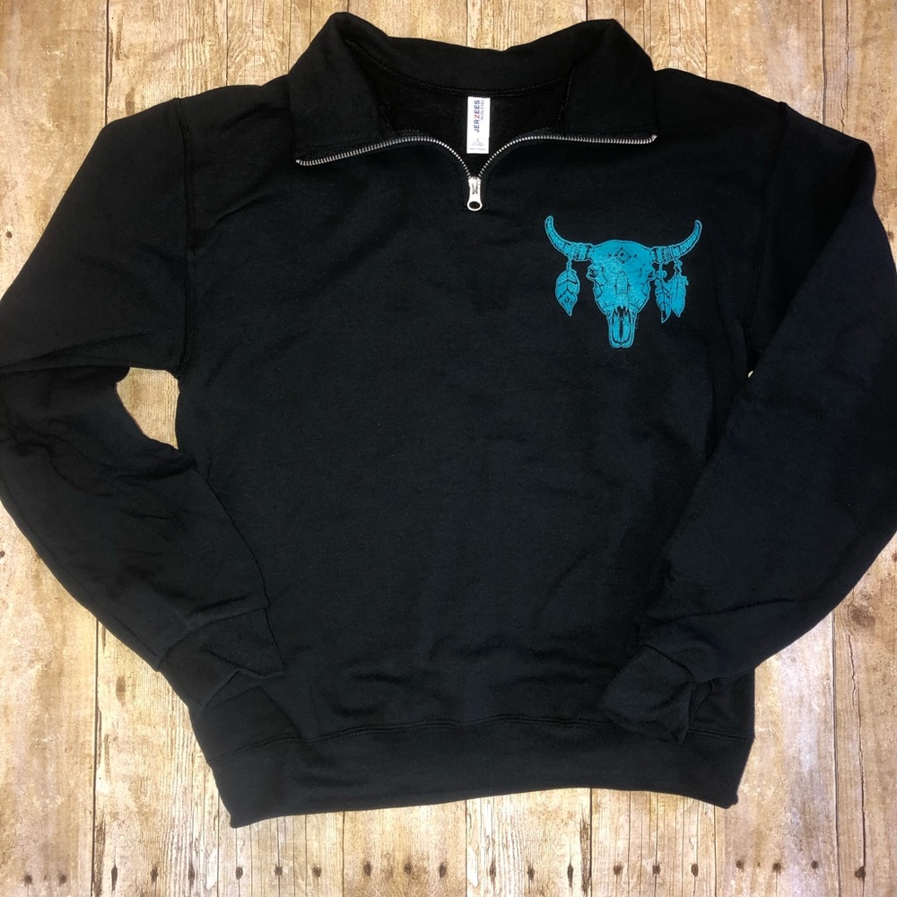 Aztec steer head pullover